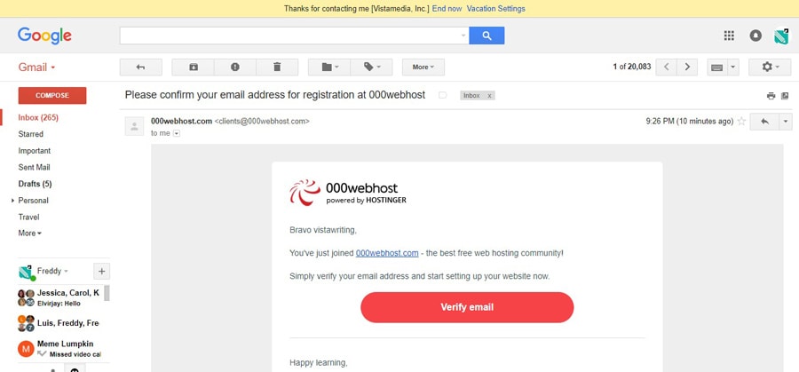 000webhost verify email address to activate free hosting