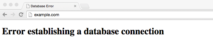 The error establishing a database connection.
