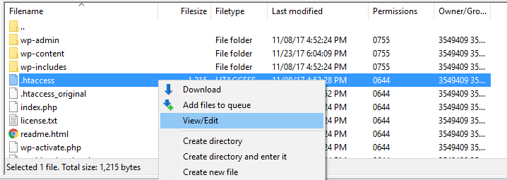 Editing your htaccess file.