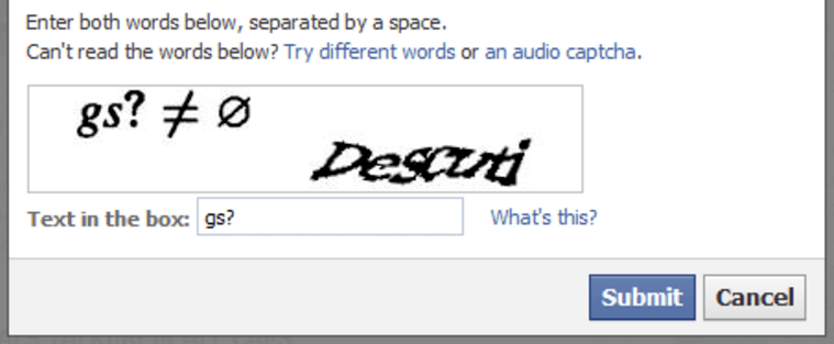 An example of a CAPTCHA.