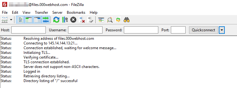 FileZilla in the middle of connecting to your server.