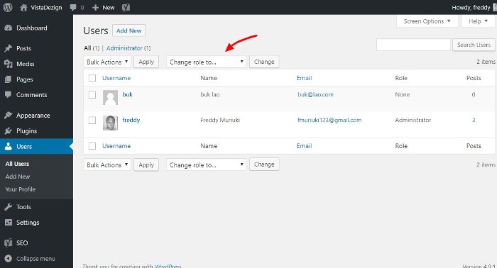users screen in wordpress admin where you add new users to your website