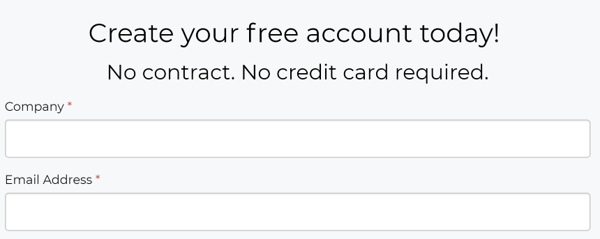 Signing up for a free SendinBlue account.