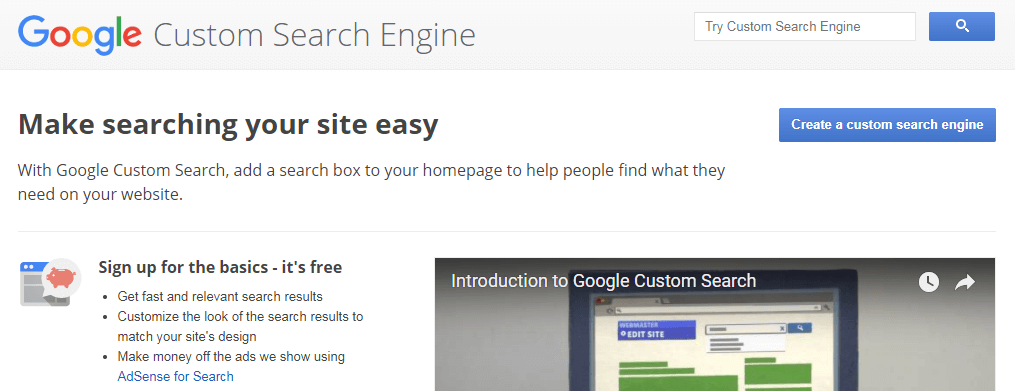 The Google Custom Search.