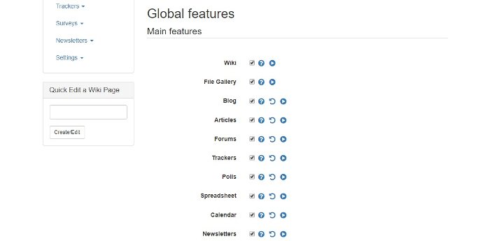 tiki wiki global features