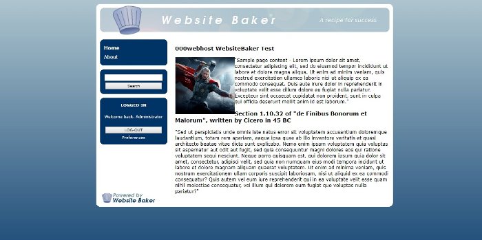 websitebaker sample site