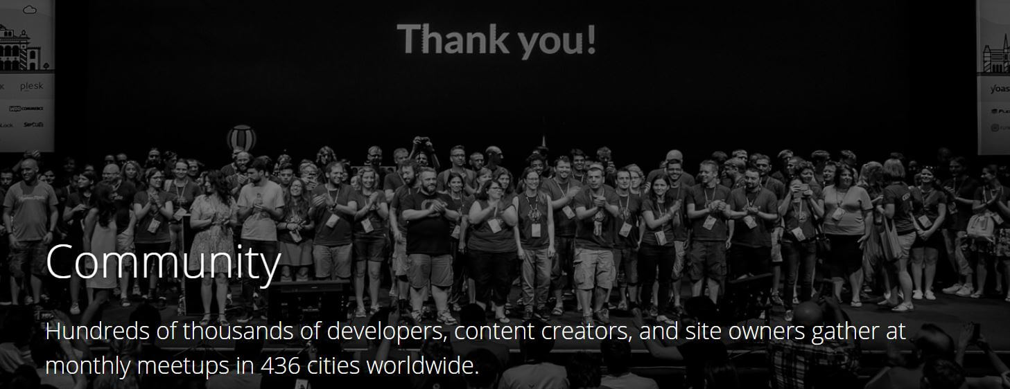 Screenshot of a WordPress Developer Community 