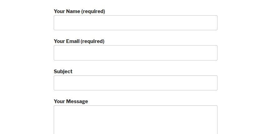 An example of a WordPress contact form.