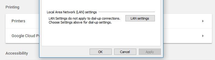 Changing your LAN settings.