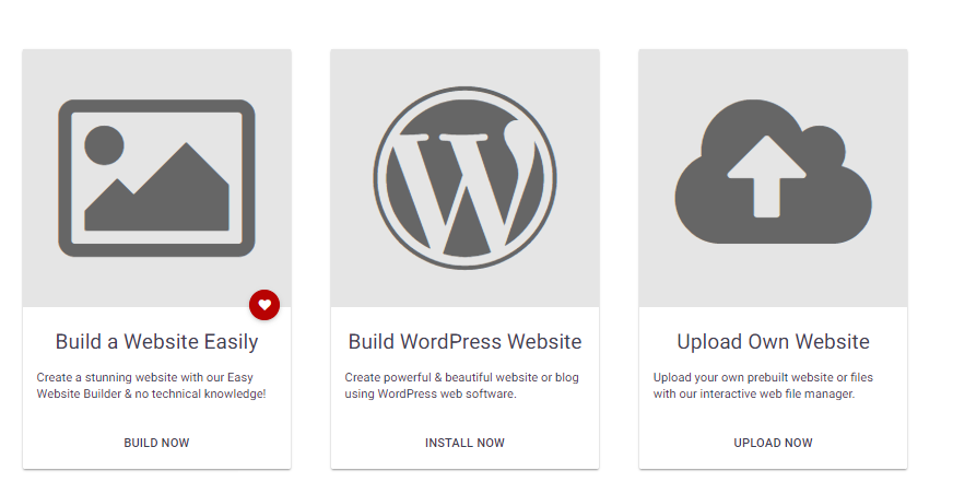 WordPress installation button