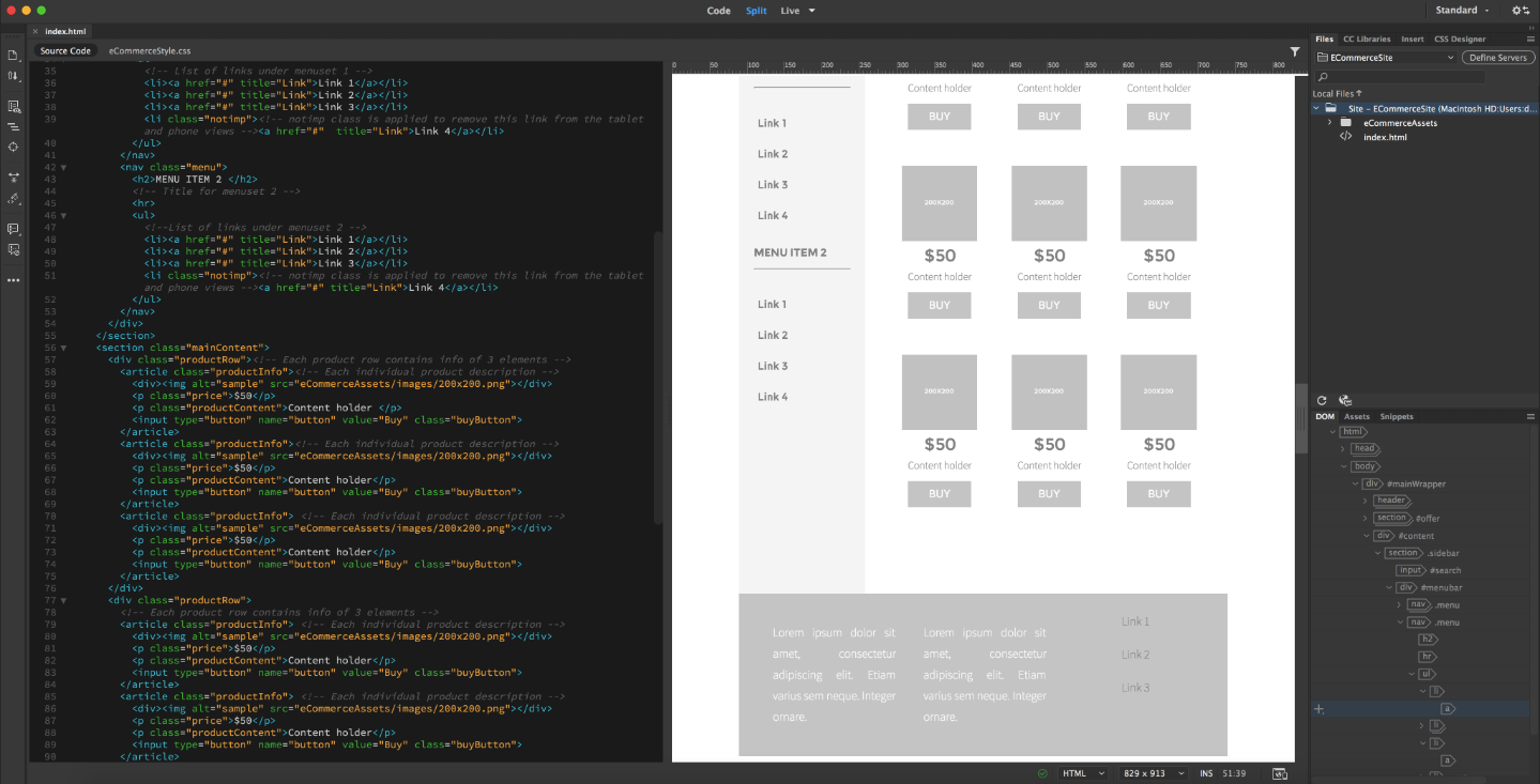 Adobe Dreamweaver website design software