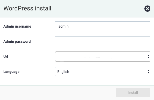 Screenshot of WordPress installation process