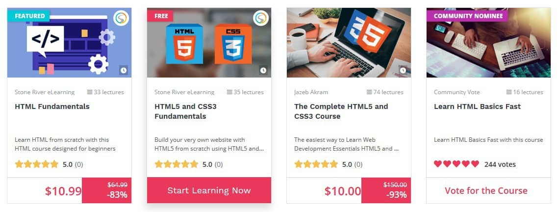 BitDegree HTML courses