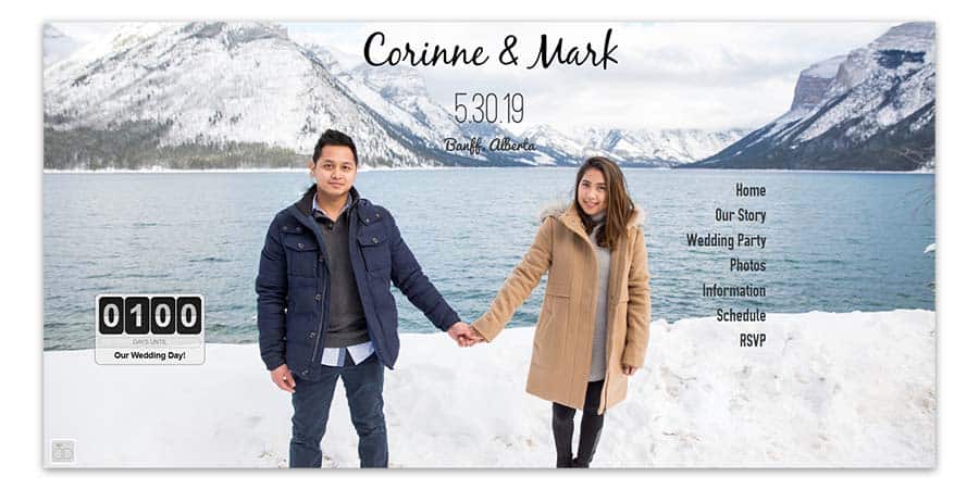 Corinne and Mark as a wedding website example
