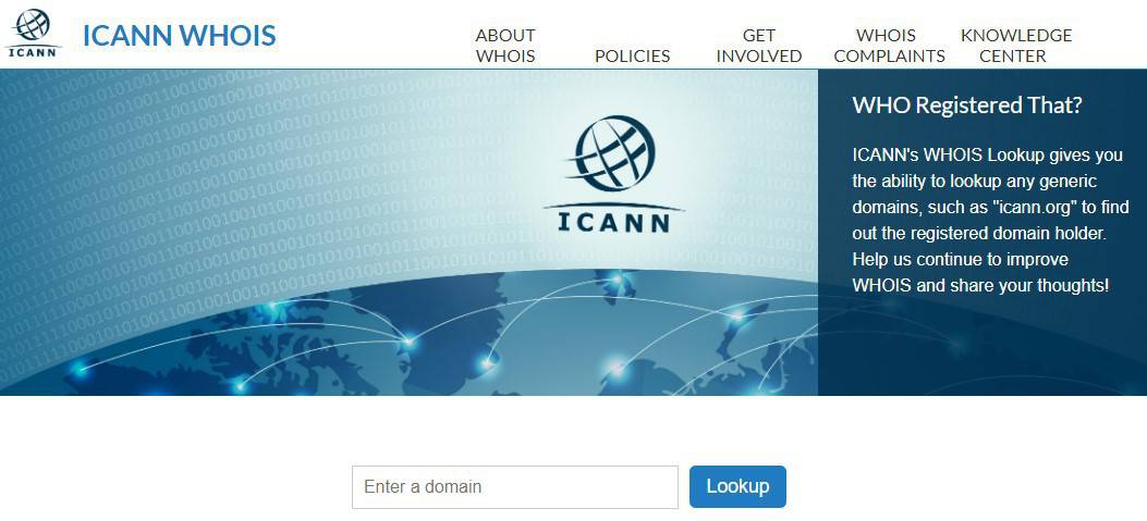ICANN WHOIS lookup