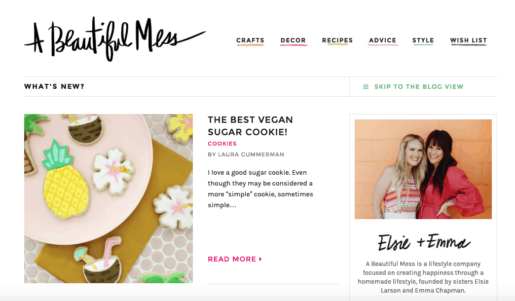 a beautiful mess blog homepage