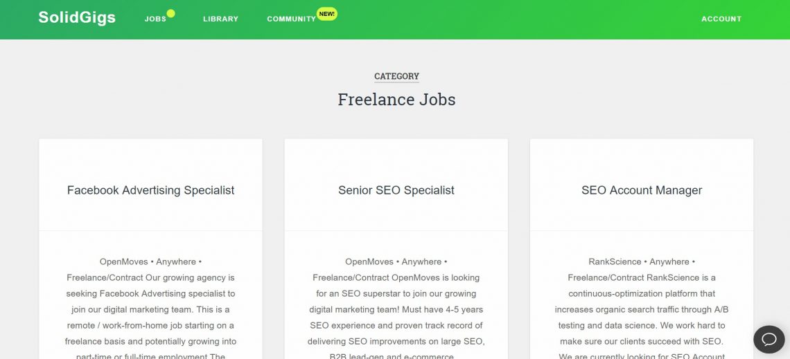 you can browse tons of freelance jobs on solidgigs