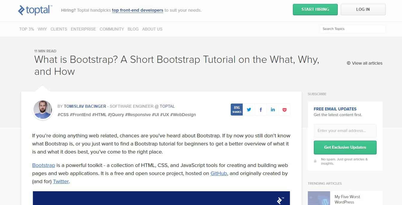 written bootstrap tutorial by toptal
